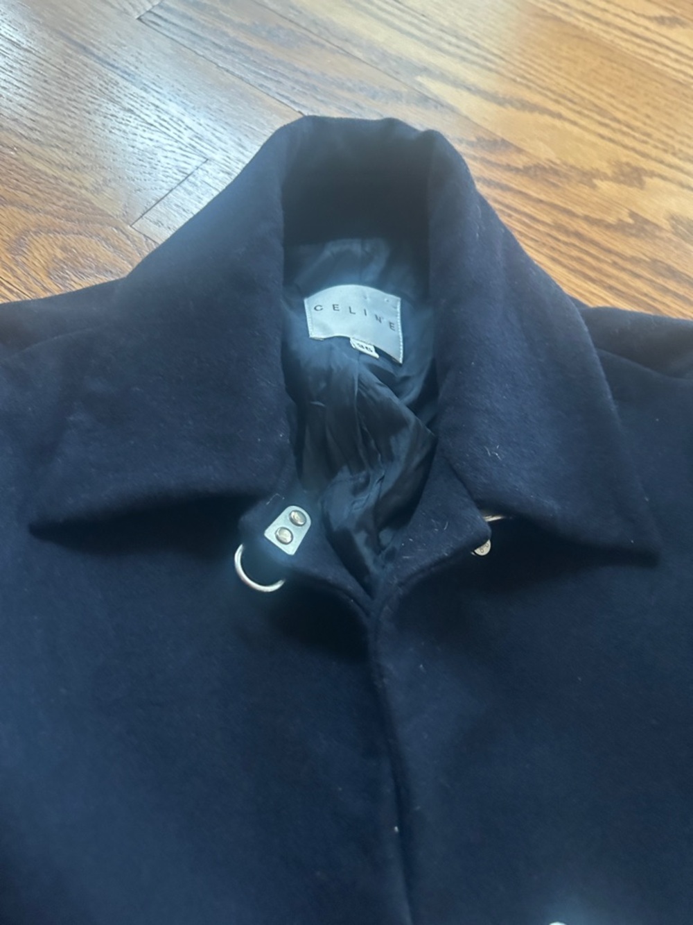Vintage Celine Black Wool and Cashmere Toggle Jacket Size 36 - Picture 14 of 16